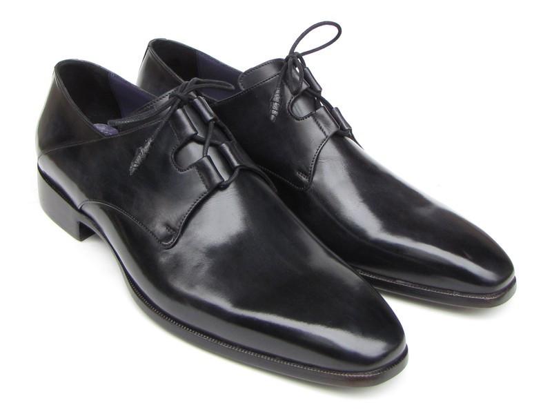 PAUL PARKMAN Lacing Plain Toe Black Shoes