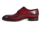 PAUL PARKMAN Double Monkstrap Shoes in Black & Bordeaux