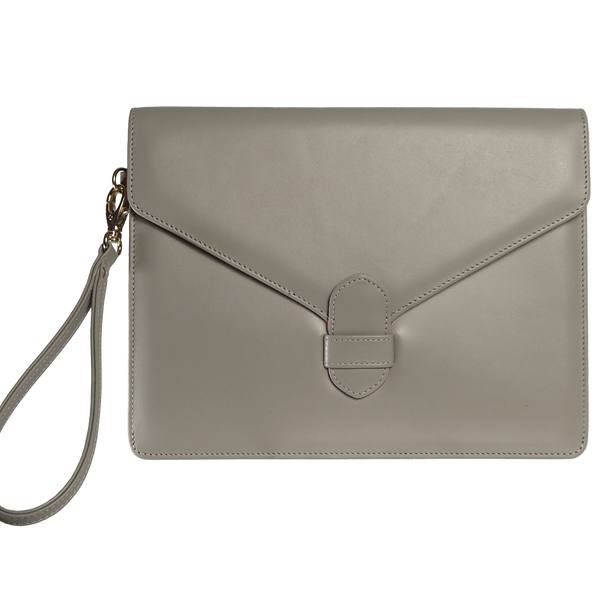 72 SMALLDIVE Buffed Calf Leather Envelope Wristlet in Pumice