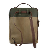 CLAUDIA Augusta Leather Backpack in Tan/Olive Green