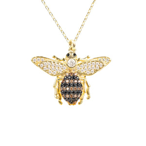 LATELITA LONDON Honey Bee Pendant Necklace Gold