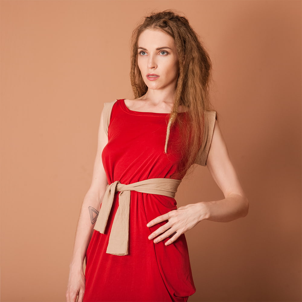 GUZUNDSTRAUS Quasi Dress Scarlet: Reversible