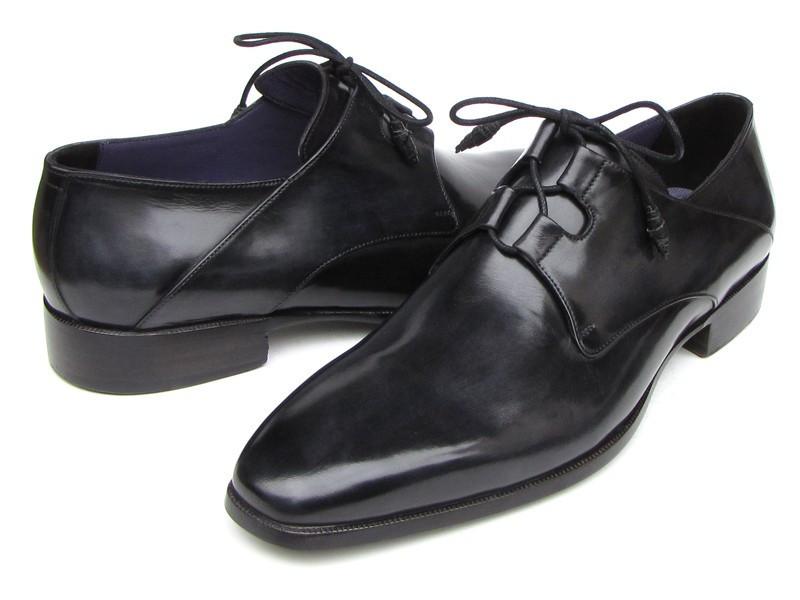PAUL PARKMAN Lacing Plain Toe Black Shoes