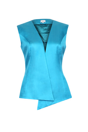 MENESTHO Asymmetrical Silk Modal Vest