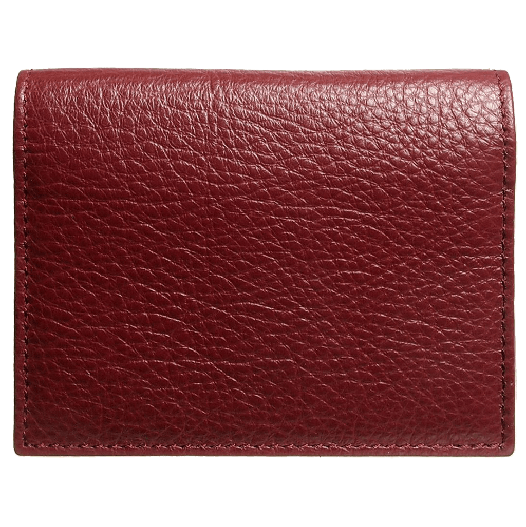 72 SMALLDIVE Grained Calf Leather Card Wallet in Rosewood