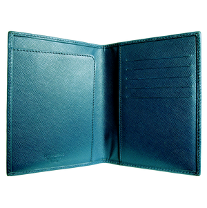 72 SMALLDIVE Saffiano Bi Colored Passport Sleeve Blue