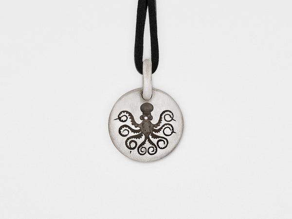 SNAKE BONES Octopus Charm Pendant in Sterling Silver