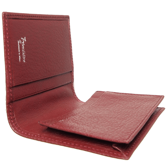 72 SMALLDIVE Grained Calf Leather Card Wallet in Rosewood